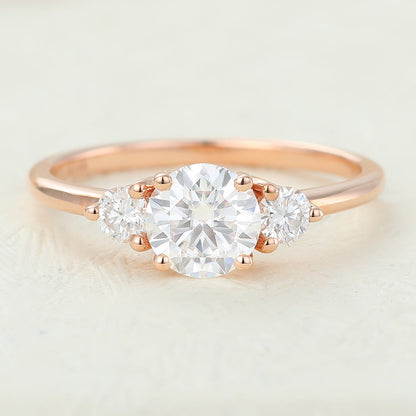 Round Three Stone Lab-Grown Diamond Engagement Ring