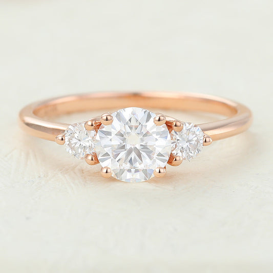 Round Three Stone Lab-Grown Diamond Engagement Ring