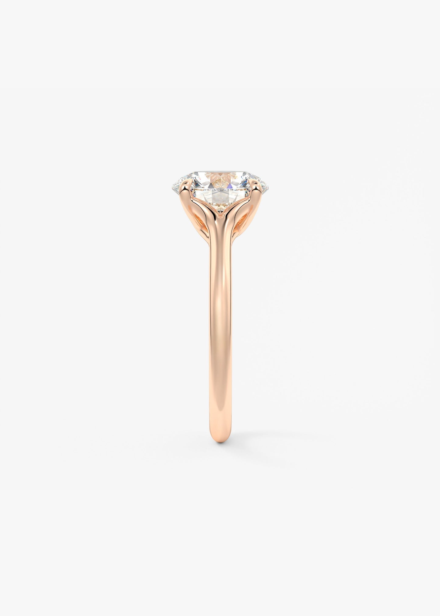 Round Split Shank Lab Grown Diamond Engagement Ring