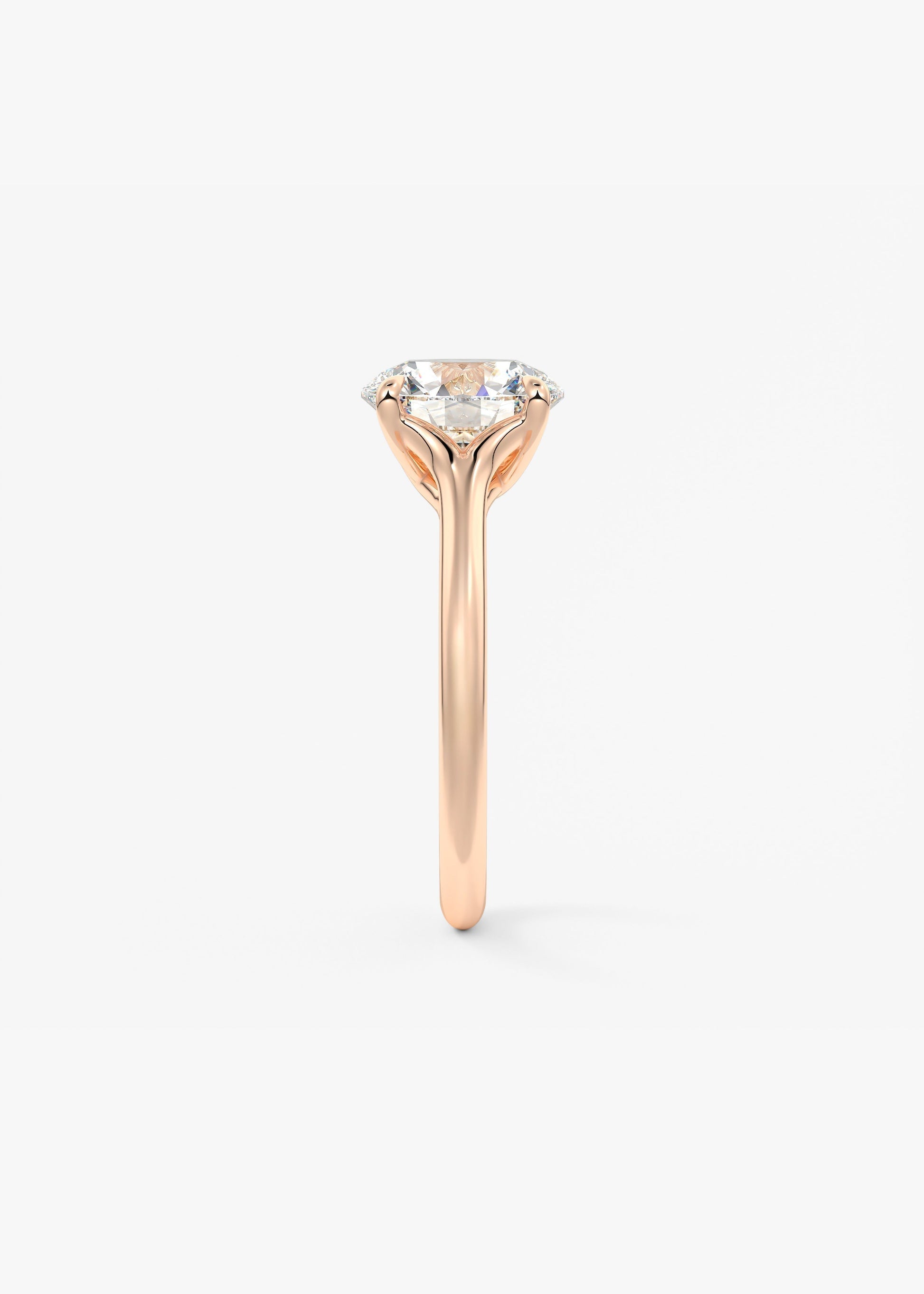 Round Split Shank Lab Grown Diamond Engagement Ring