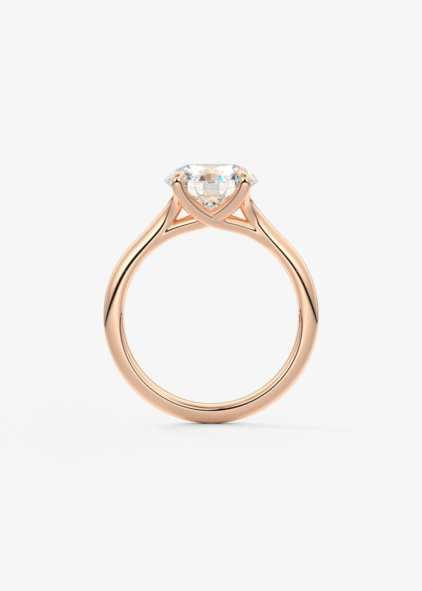 Round Split Shank Lab Grown Diamond Engagement Ring