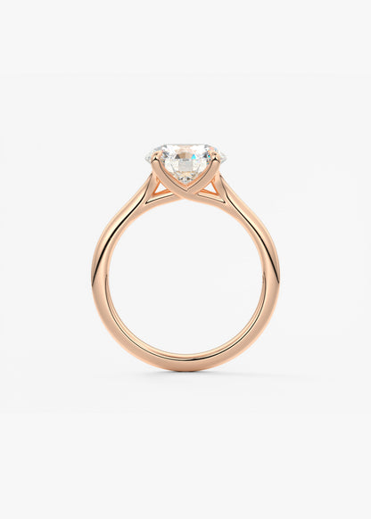 Round Split Shank Lab Grown Diamond Engagement Ring