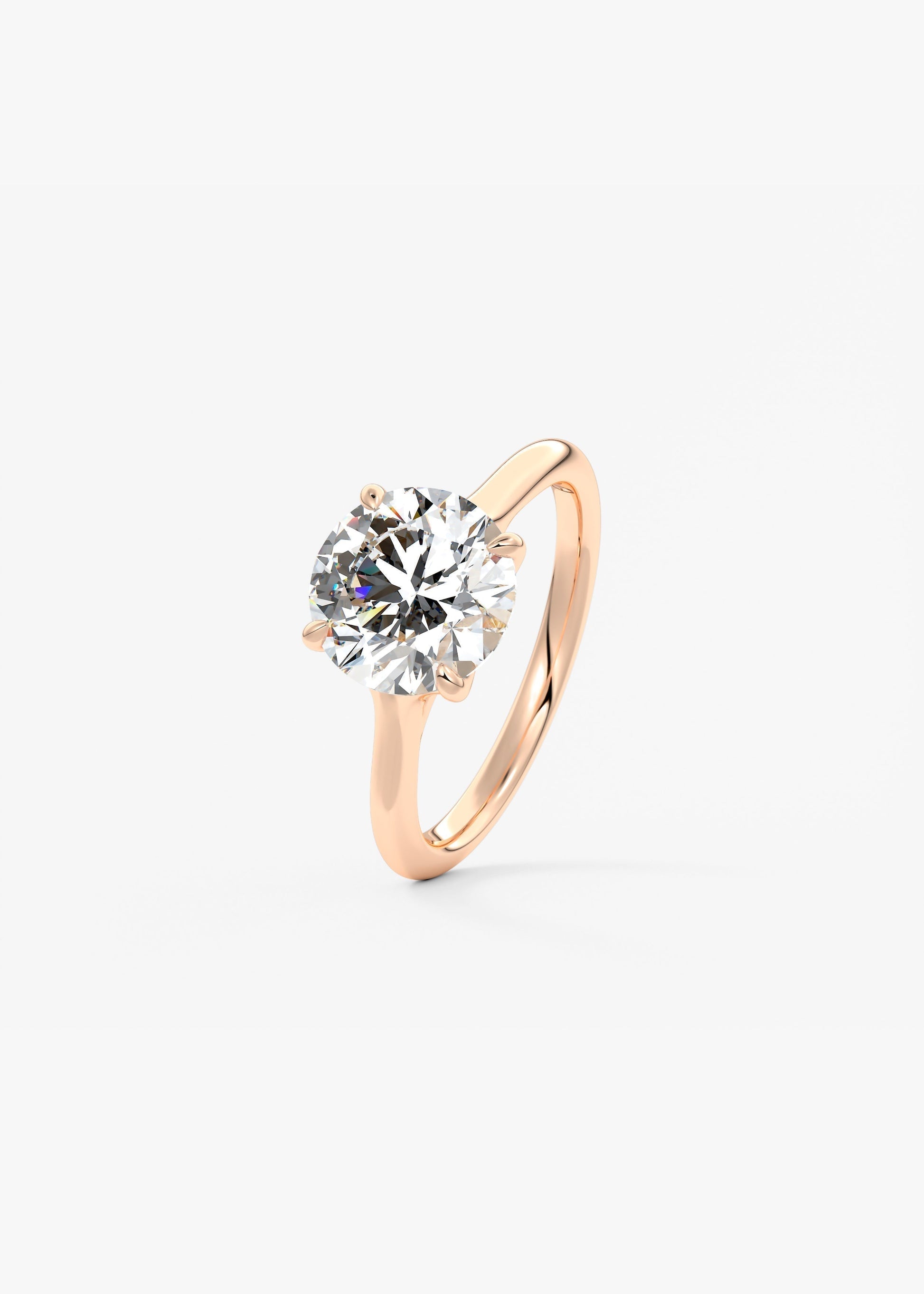 Round Split Shank Lab Grown Diamond Engagement Ring