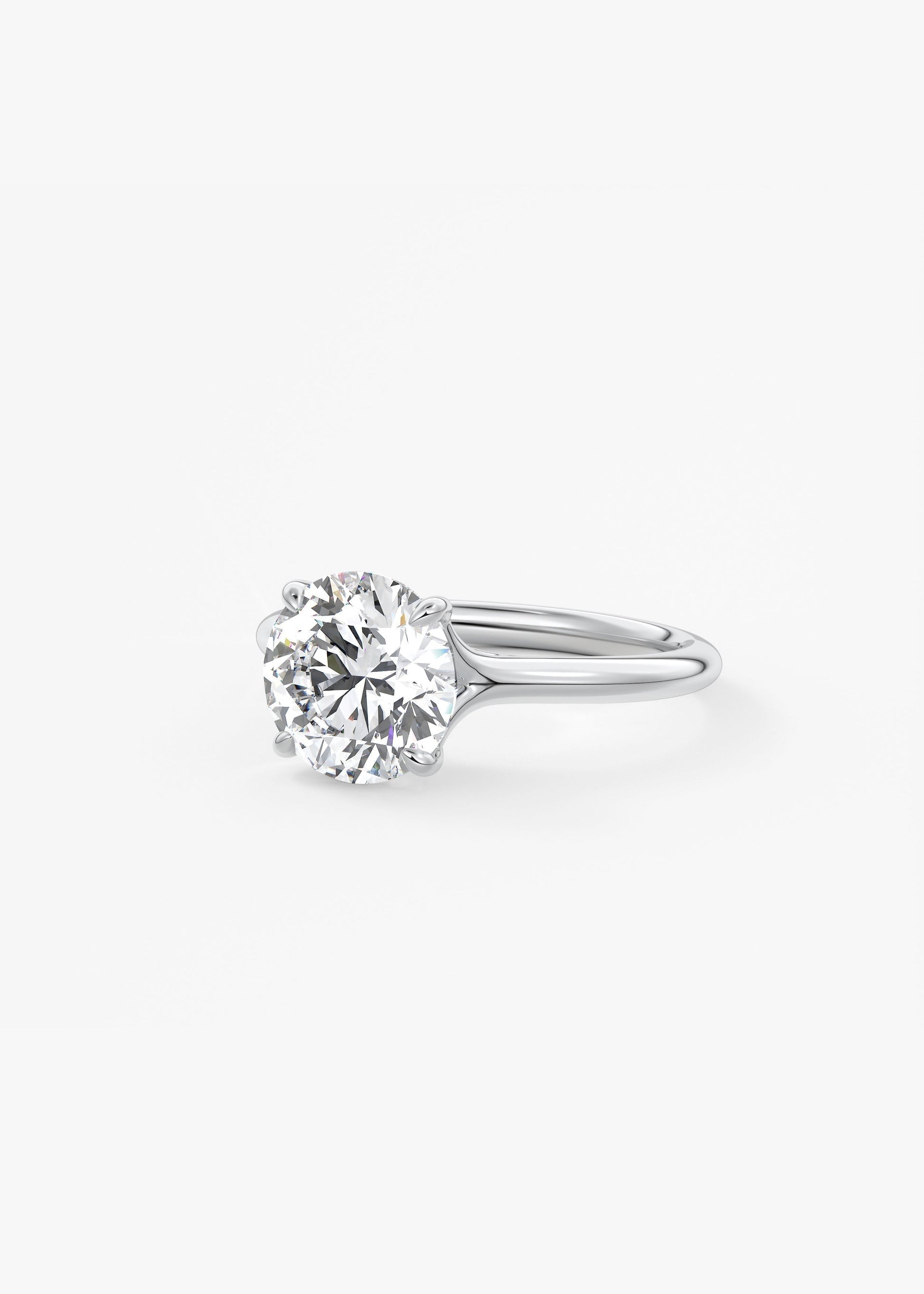 Round Split Shank Lab Grown Diamond Engagement Ring