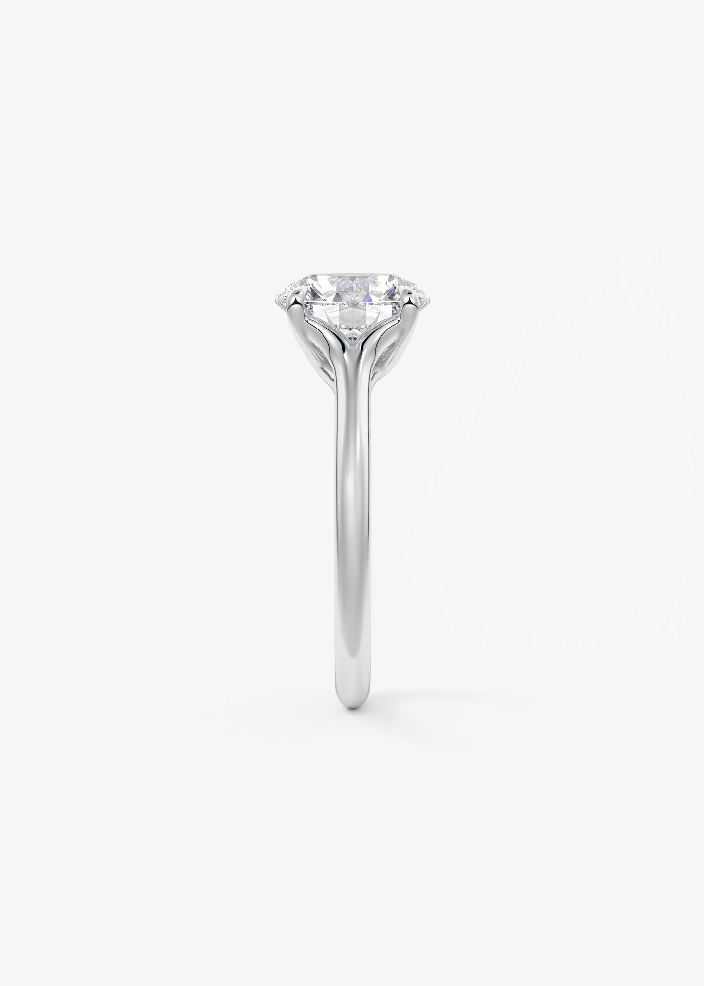 Round Split Shank Lab Grown Diamond Engagement Ring