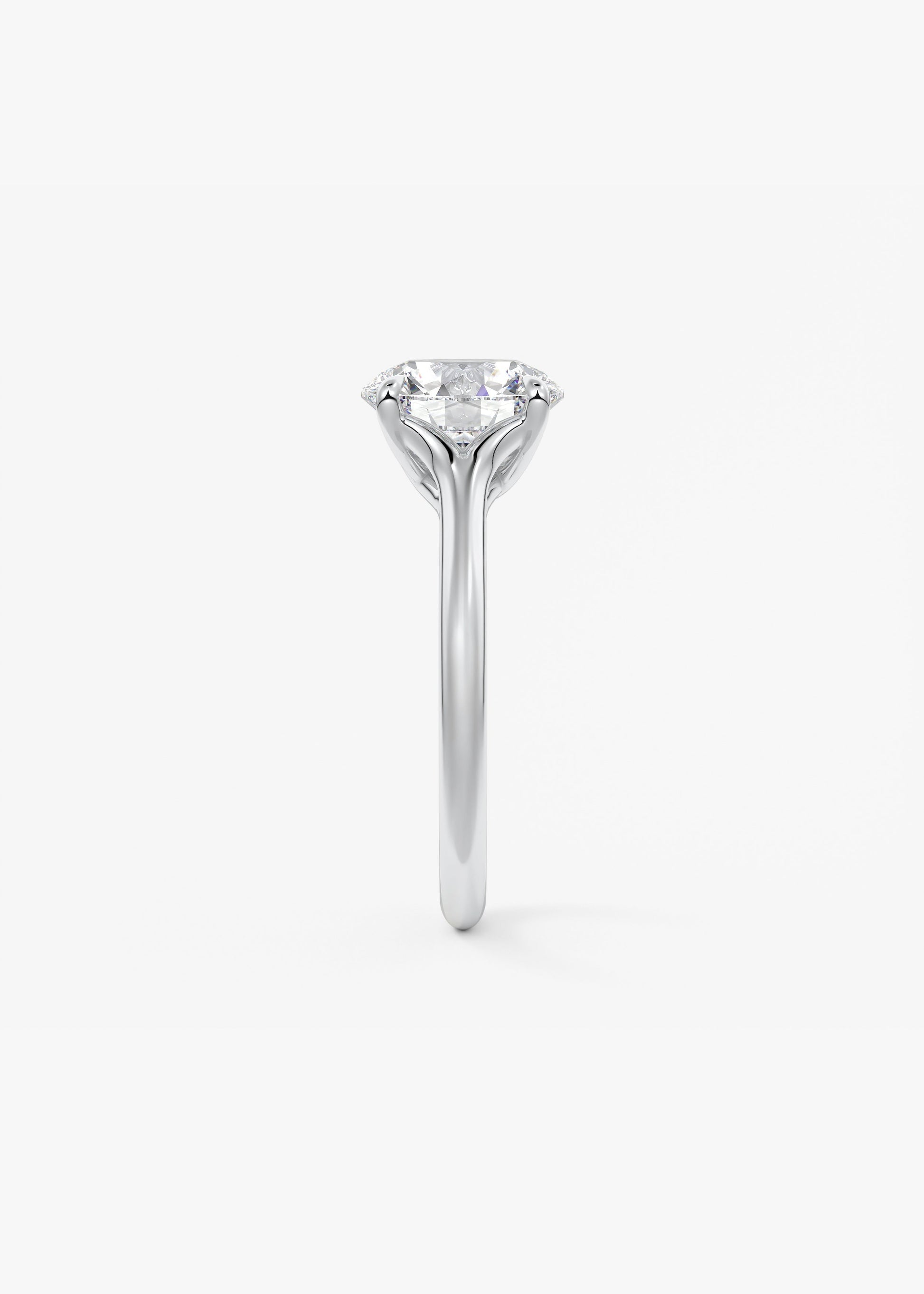Round Split Shank Lab Grown Diamond Engagement Ring