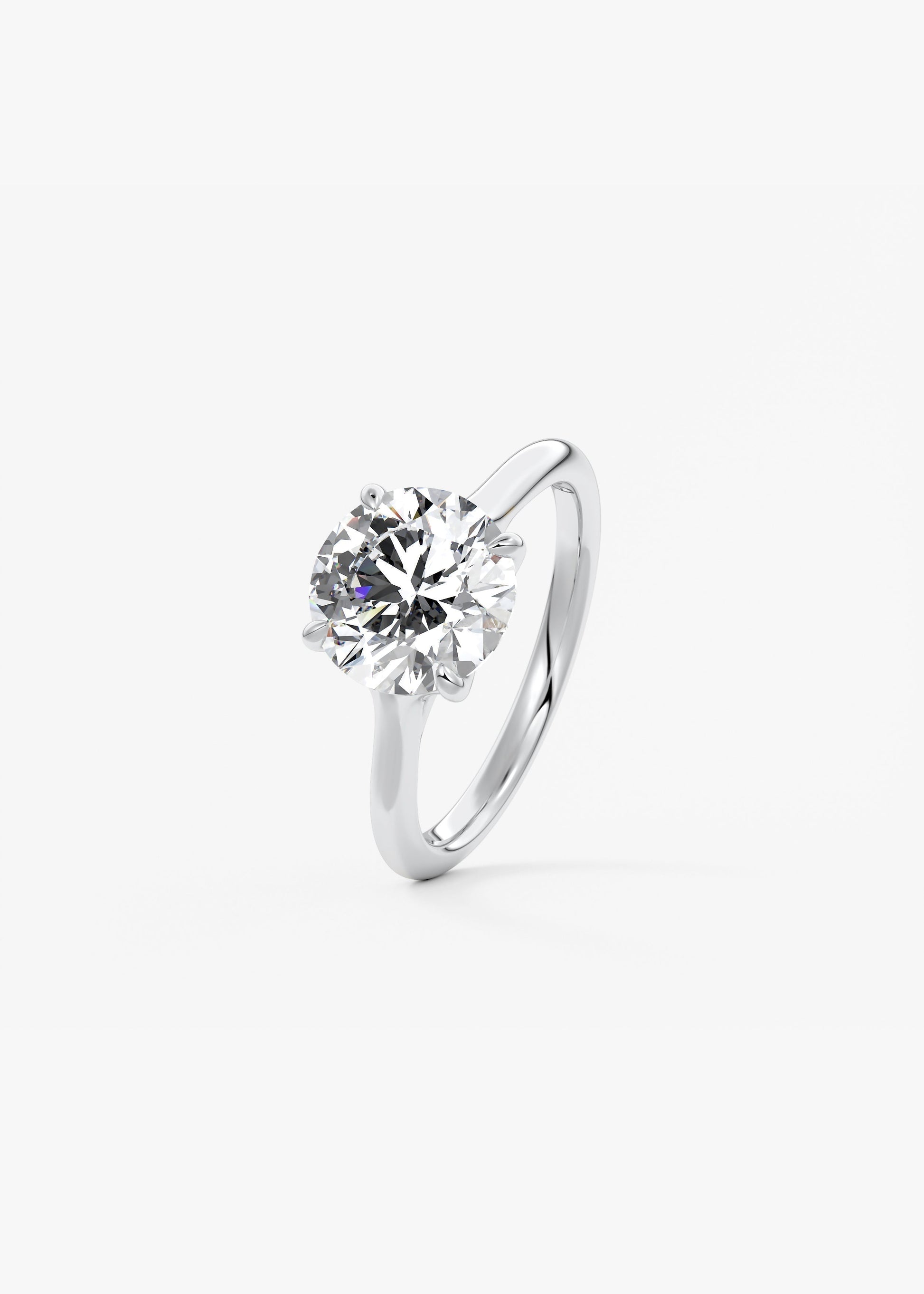 Round Split Shank Lab Grown Diamond Engagement Ring
