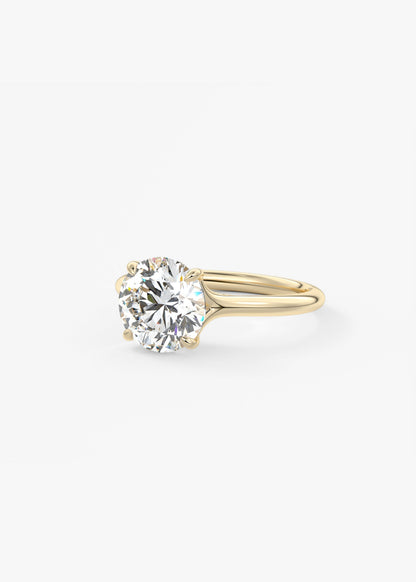 Round Split Shank Lab Grown Diamond Engagement Ring