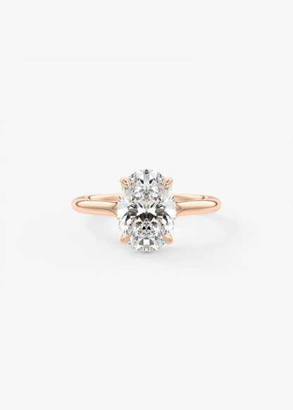 Oval Split Shank Lab Grown Diamond Engagement Ring