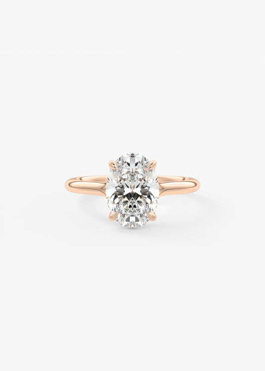 Oval Split Shank Lab Grown Diamond Engagement Ring