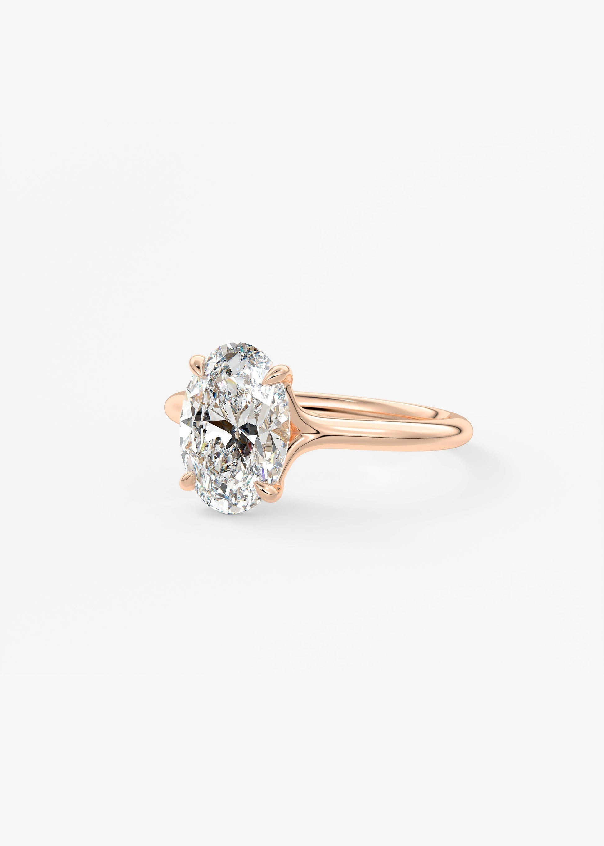 Oval Split Shank Lab Grown Diamond Engagement Ring