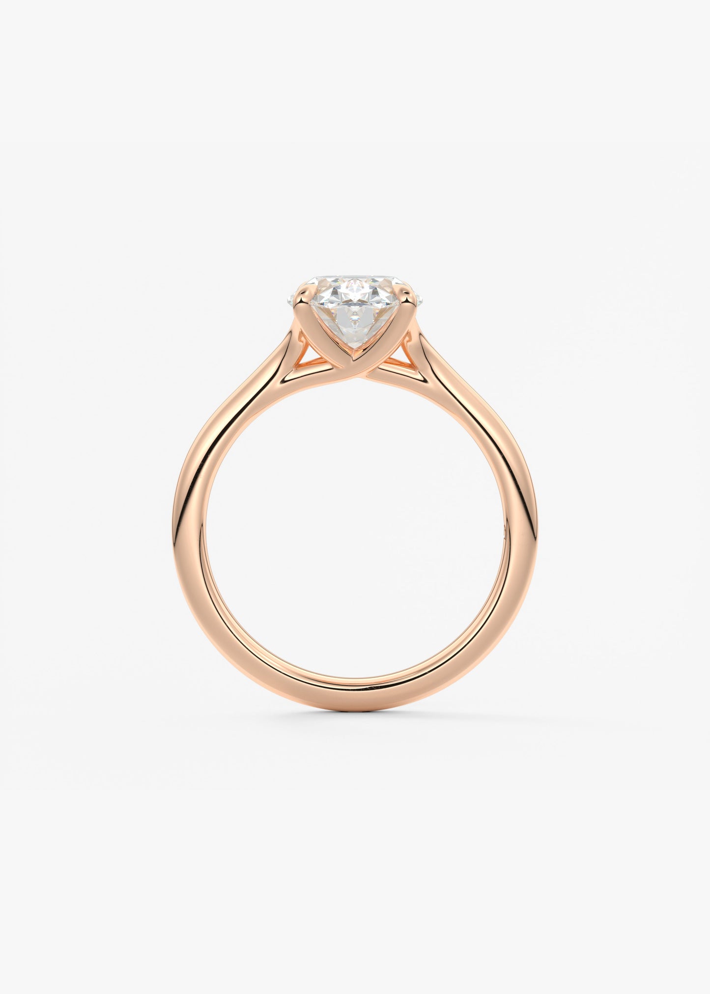 Oval Split Shank Lab Grown Diamond Engagement Ring