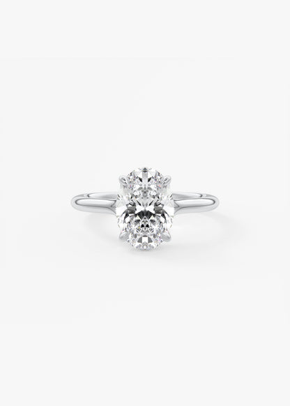 Oval Split Shank Lab Grown Diamond Engagement Ring
