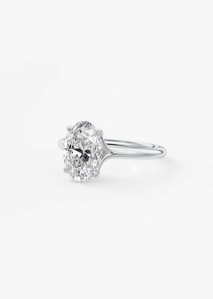 Oval Split Shank Lab Grown Diamond Engagement Ring