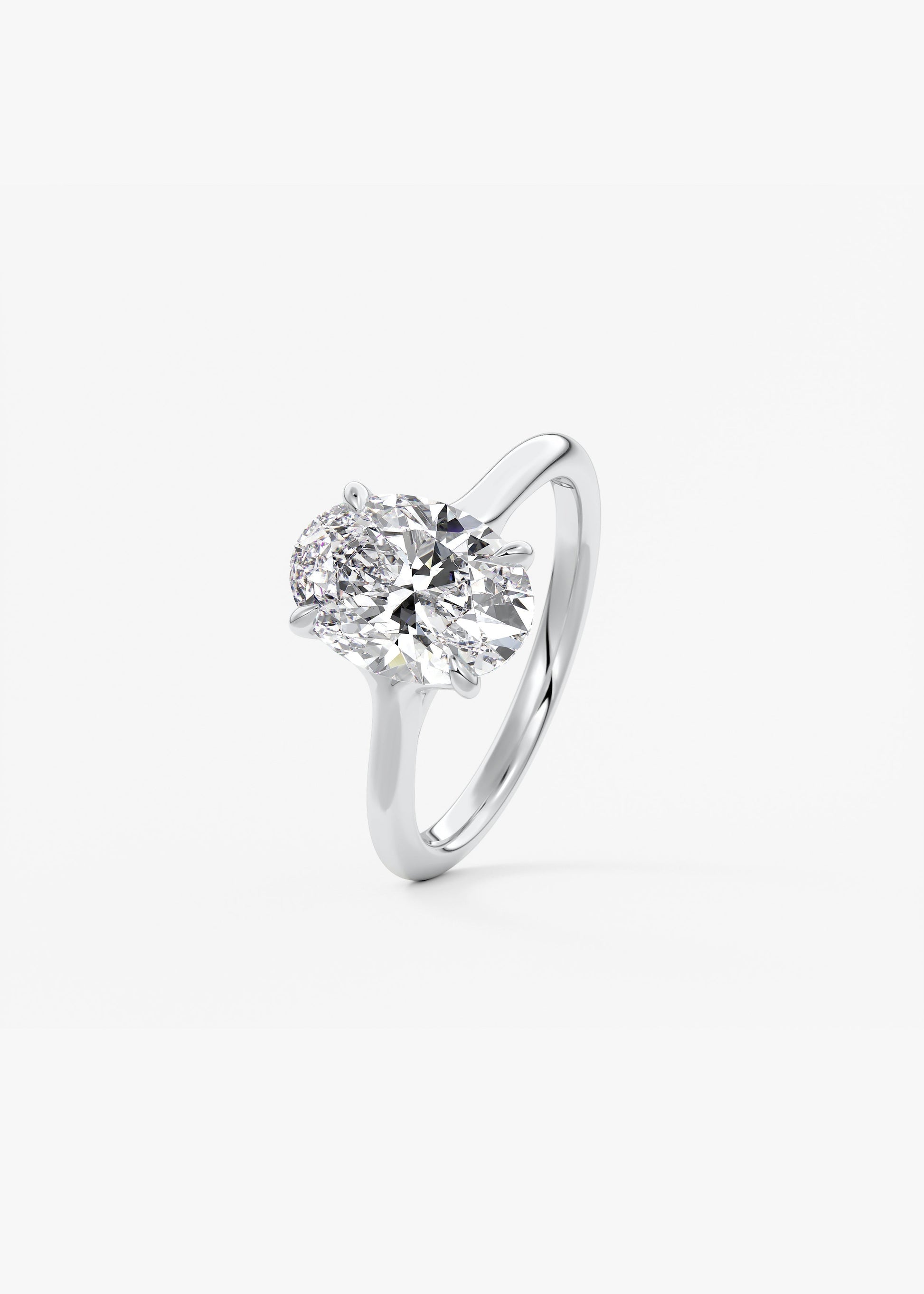 Oval Split Shank Lab Grown Diamond Engagement Ring