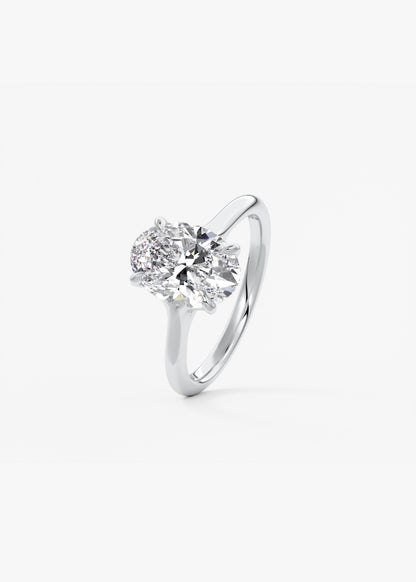 Oval Split Shank Lab Grown Diamond Engagement Ring