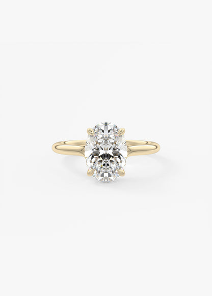 Oval Split Shank Lab Grown Diamond Engagement Ring