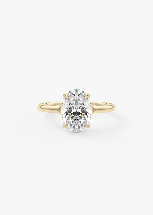 Oval Split Shank Lab Grown Diamond Engagement Ring