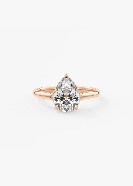 Pear Split Shank Lab Grown Diamond Engagement Ring
