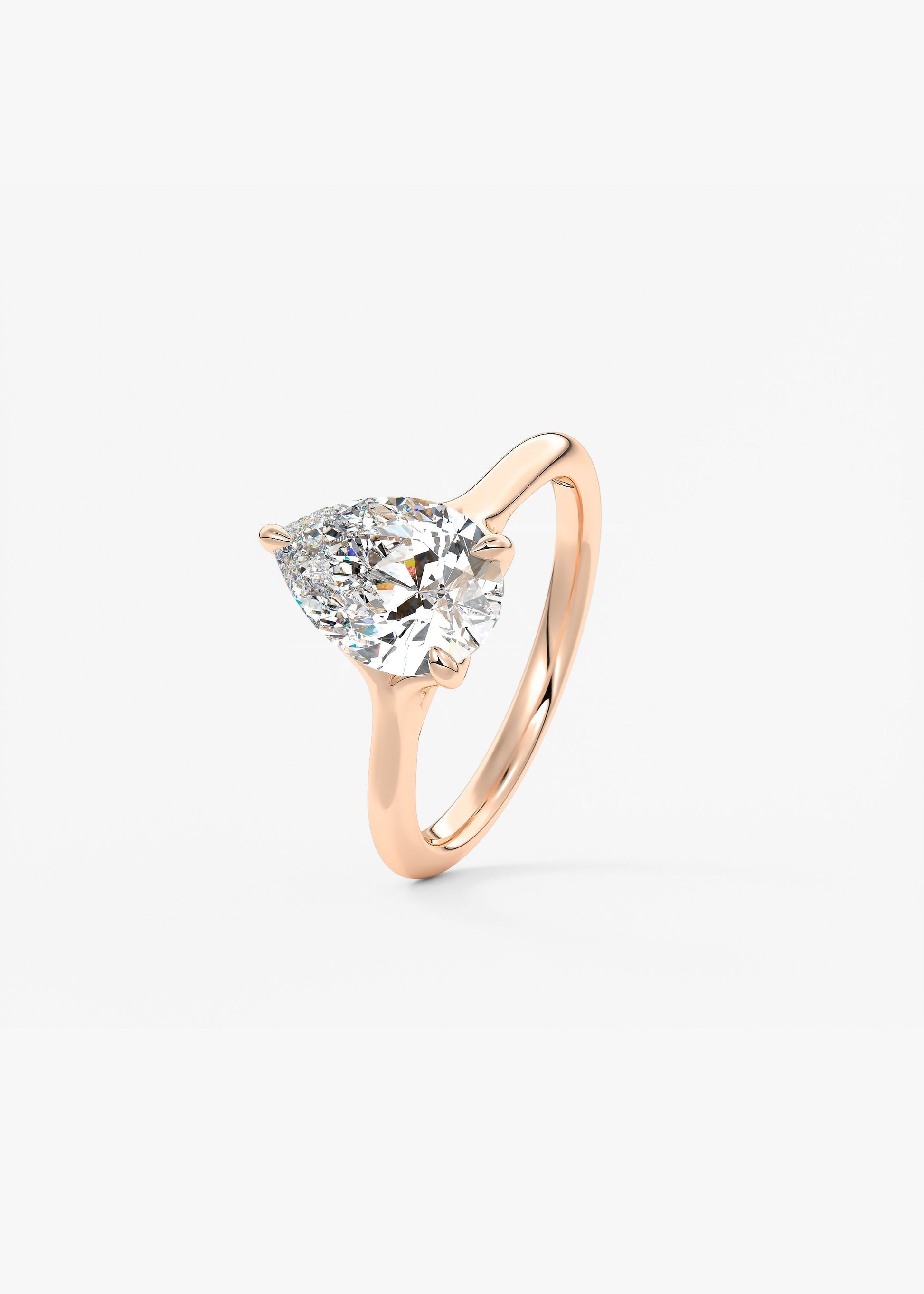 Pear Split Shank Lab Grown Diamond Engagement Ring