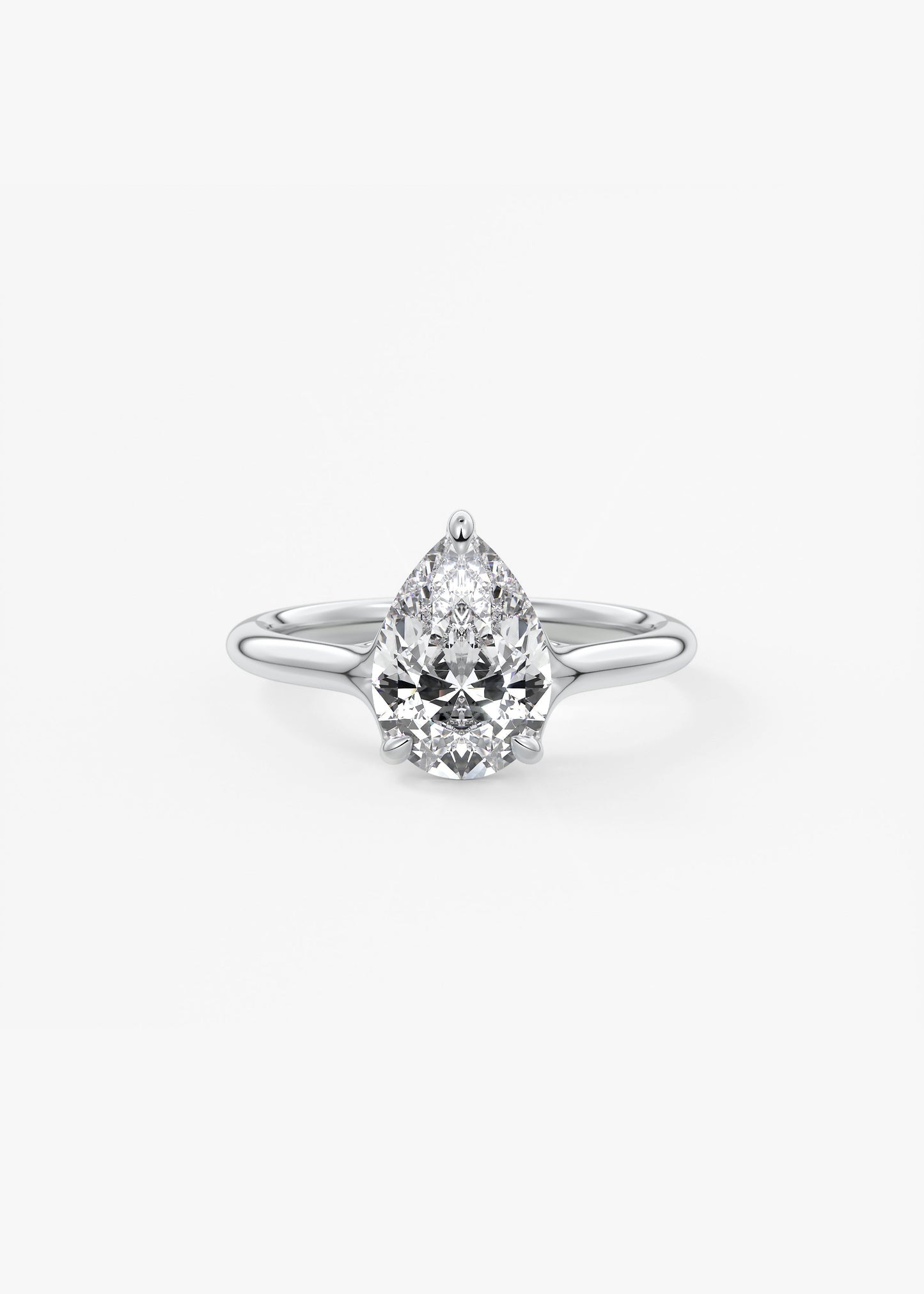 Pear Split Shank Lab Grown Diamond Engagement Ring