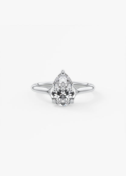 Pear Split Shank Lab Grown Diamond Engagement Ring