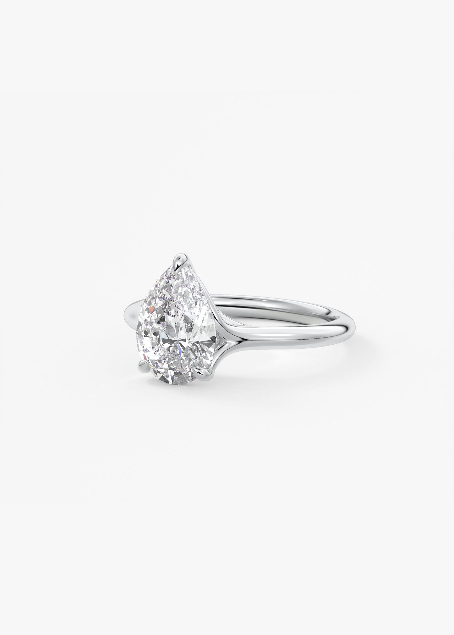 Pear Split Shank Lab Grown Diamond Engagement Ring
