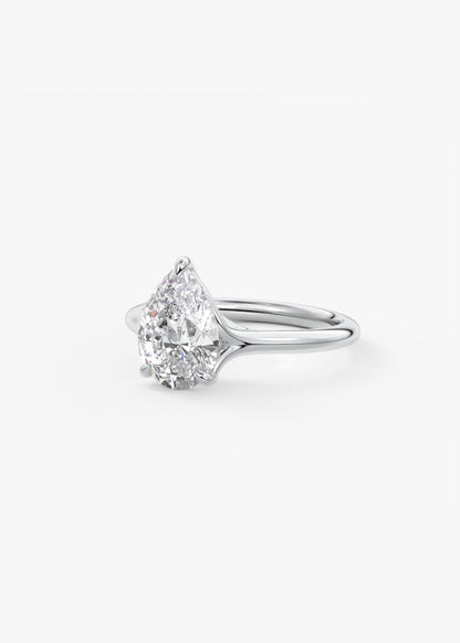 Pear Split Shank Lab Grown Diamond Engagement Ring