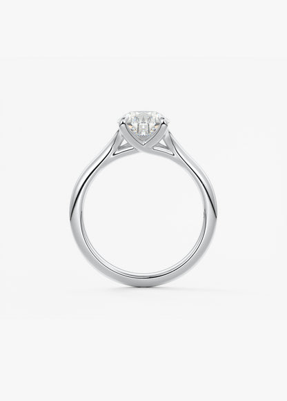 Pear Split Shank Lab Grown Diamond Engagement Ring