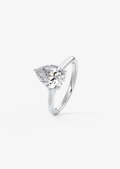 Pear Split Shank Lab Grown Diamond Engagement Ring