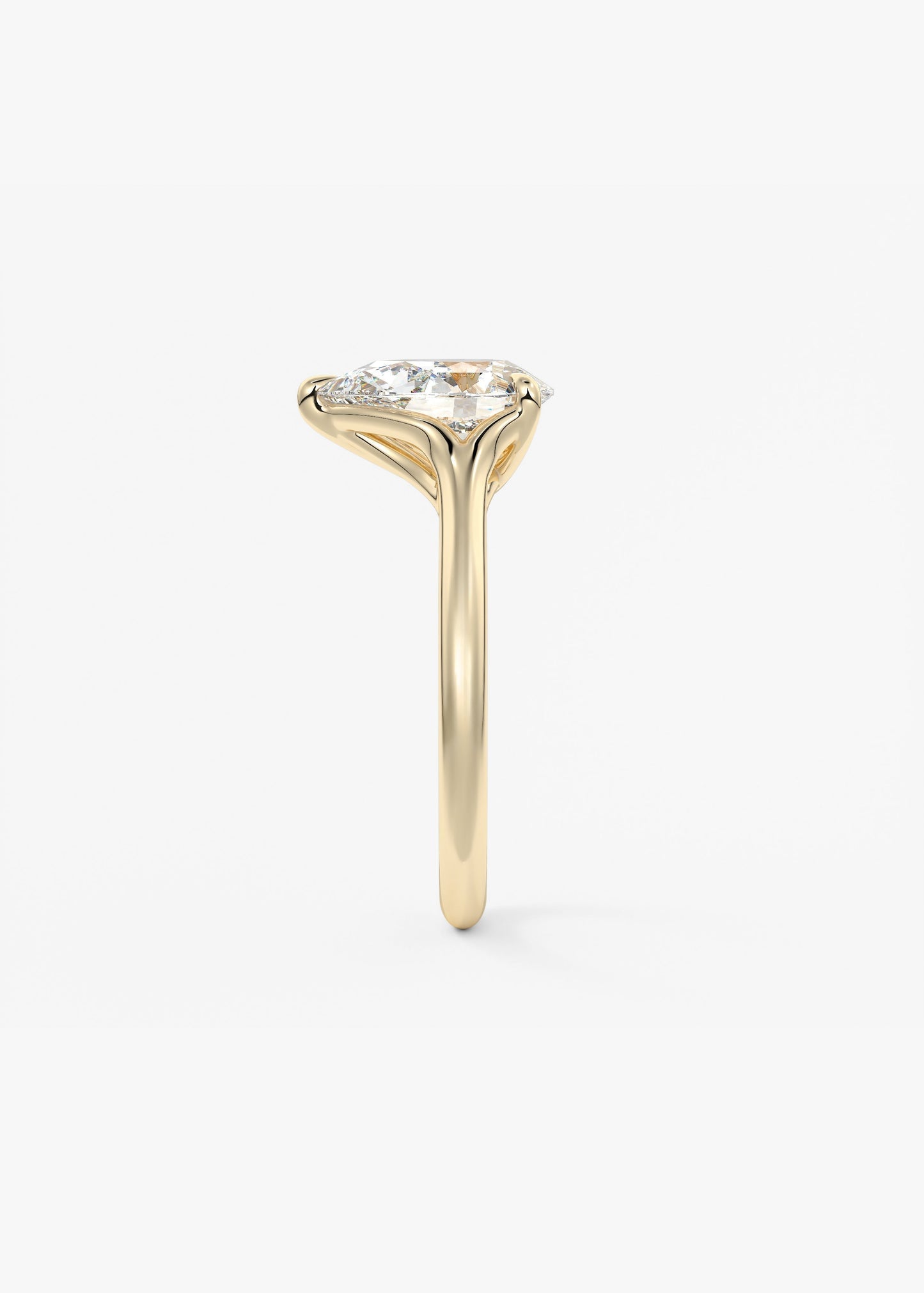 Pear Split Shank Lab Grown Diamond Engagement Ring
