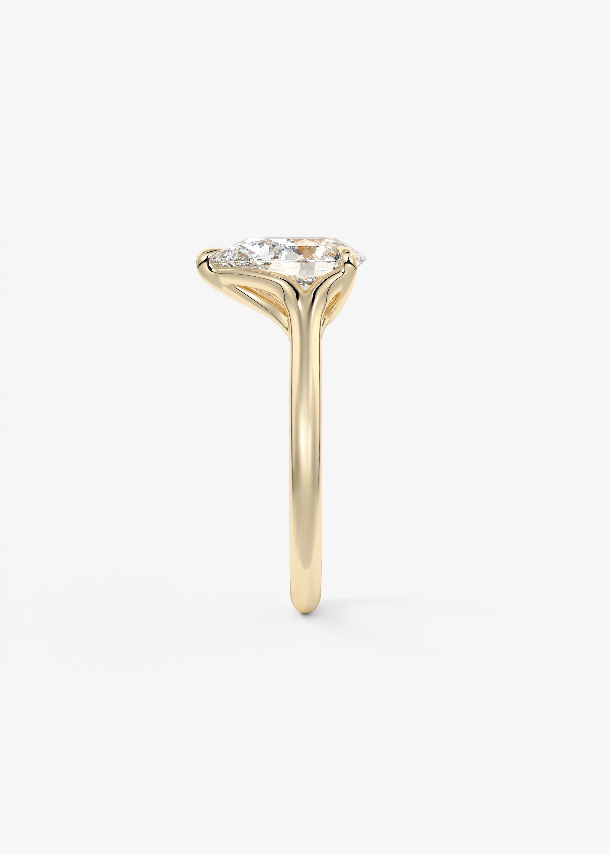 Pear Split Shank Lab Grown Diamond Engagement Ring