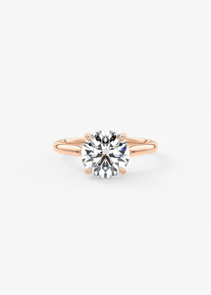 Round Hidden Halo Lab Grown Diamond Engagement Ring