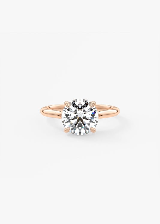 Round Hidden Halo Lab Grown Diamond Engagement Ring