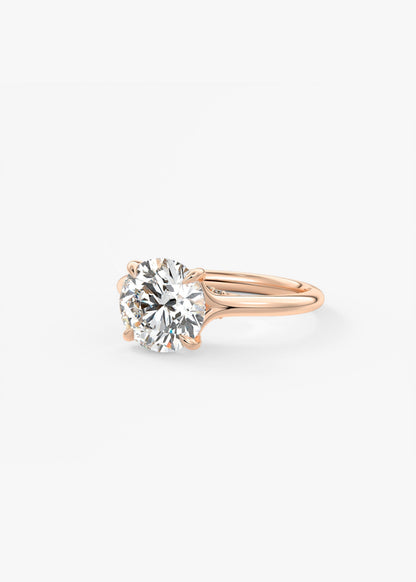 Round Hidden Halo Lab Grown Diamond Engagement Ring