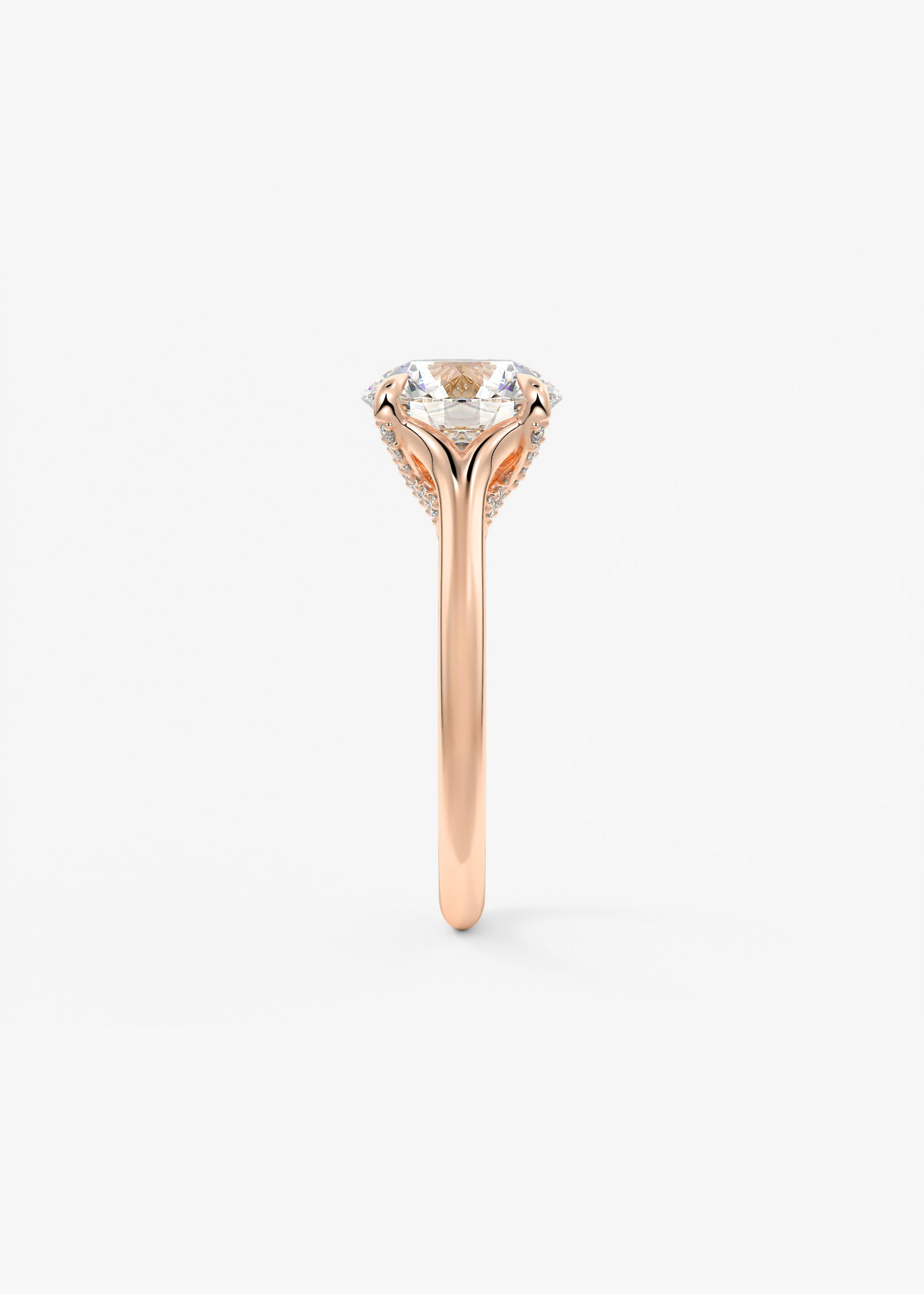 Round Hidden Halo Lab Grown Diamond Engagement Ring