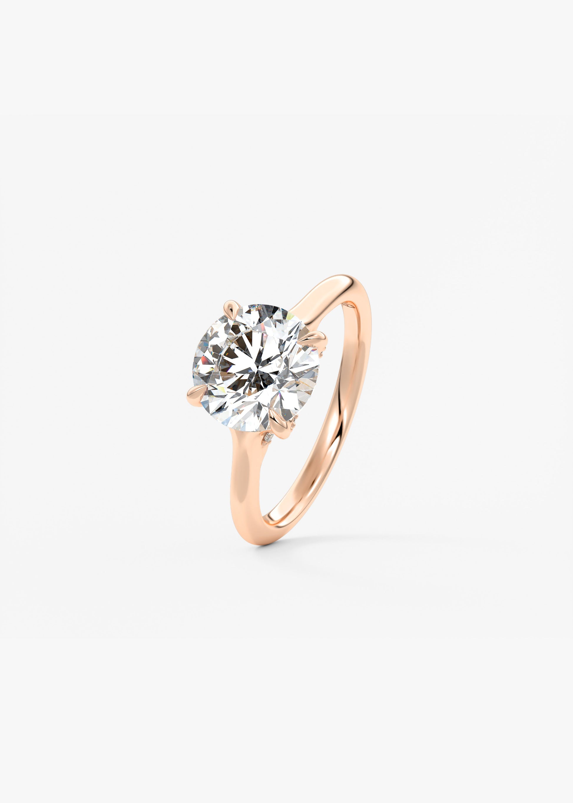 Round Hidden Halo Lab Grown Diamond Engagement Ring