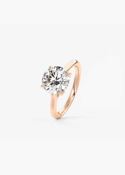 Round Hidden Halo Lab Grown Diamond Engagement Ring