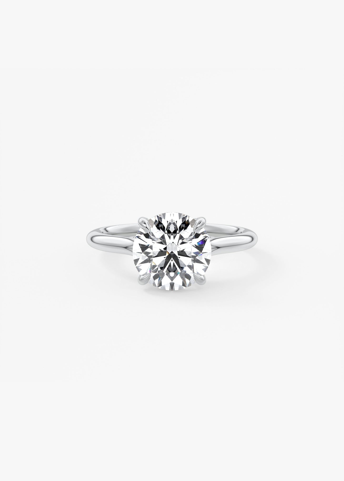 Round Hidden Halo Lab Grown Diamond Engagement Ring