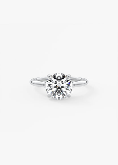 Round Hidden Halo Lab Grown Diamond Engagement Ring
