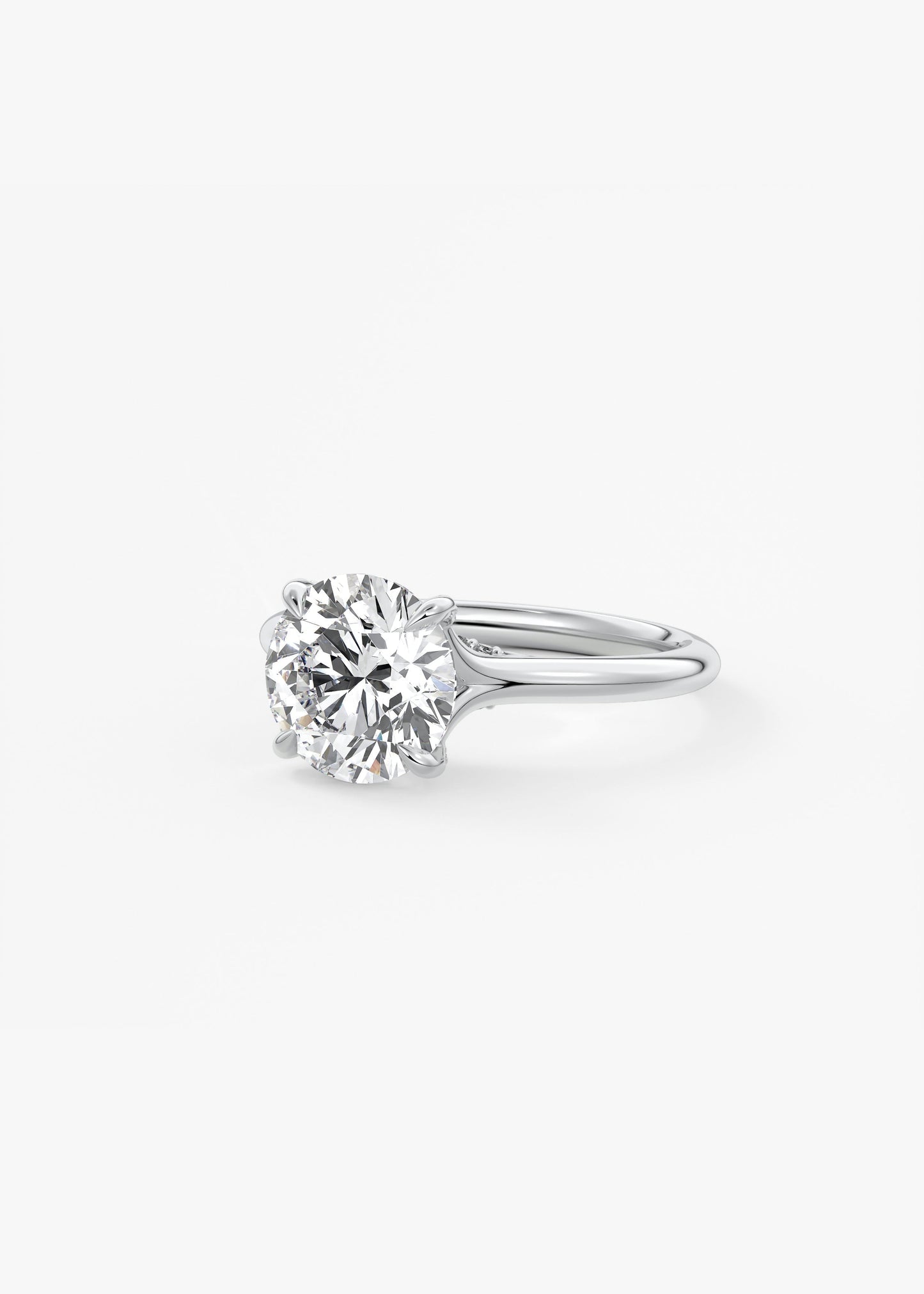 Round Hidden Halo Lab Grown Diamond Engagement Ring
