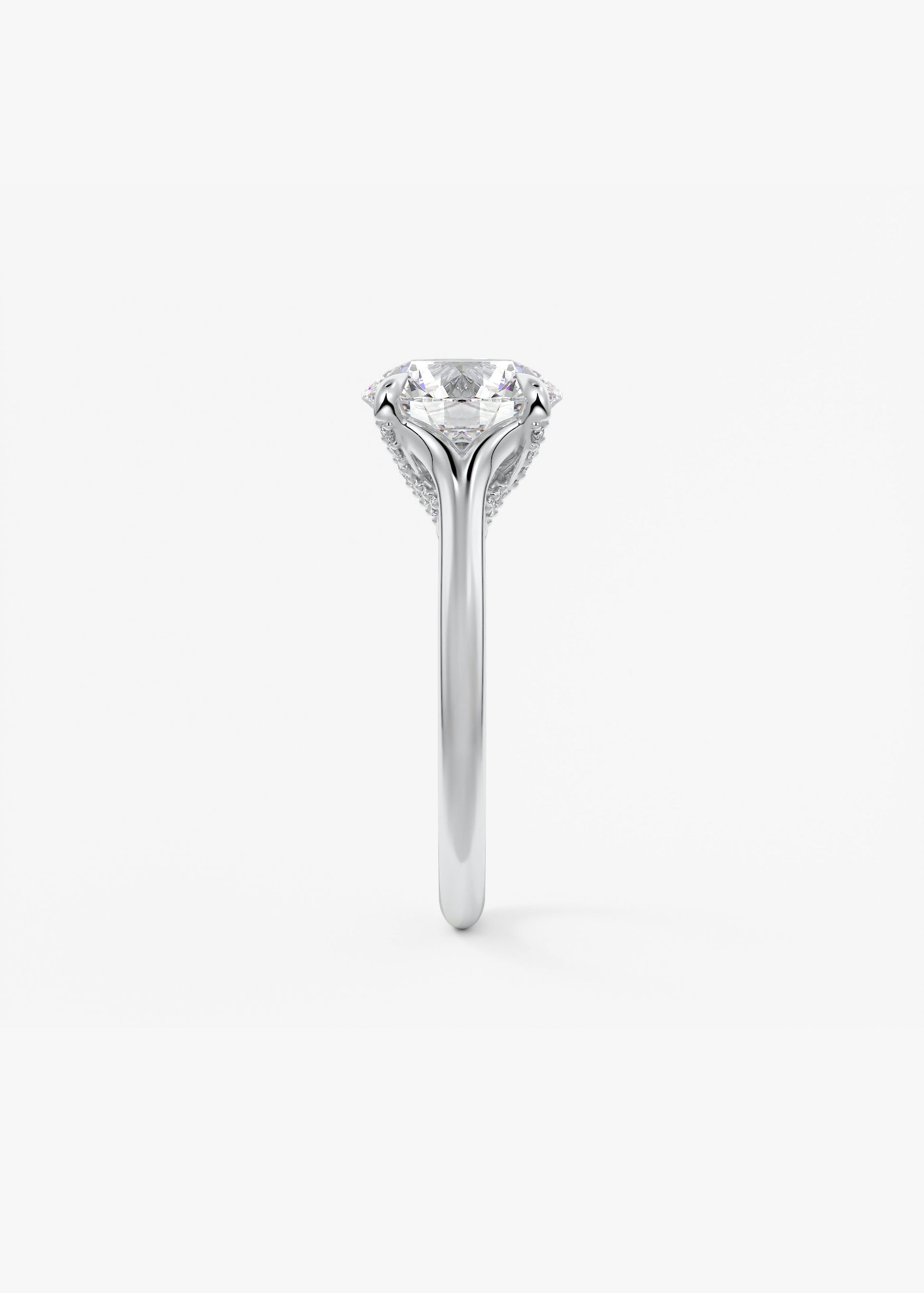 Round Hidden Halo Lab Grown Diamond Engagement Ring