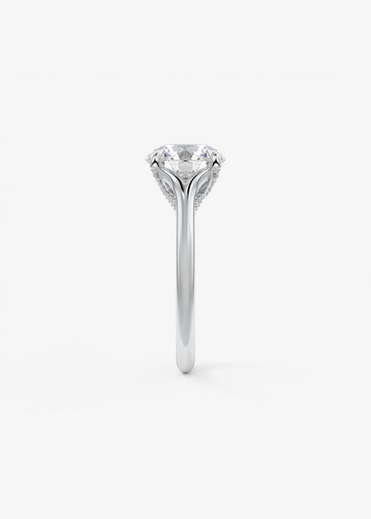 Round Hidden Halo Lab Grown Diamond Engagement Ring