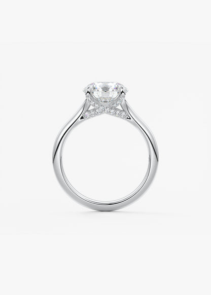 Round Hidden Halo Lab Grown Diamond Engagement Ring