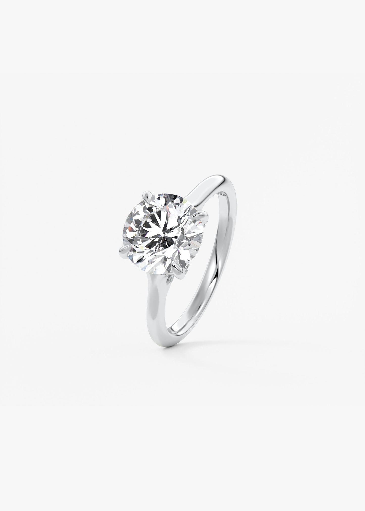 Round Hidden Halo Lab Grown Diamond Engagement Ring