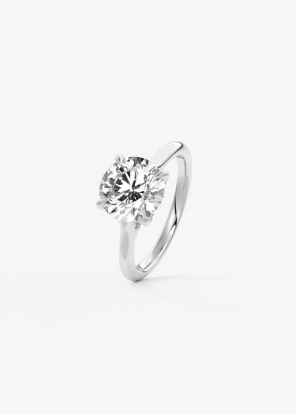 Round Hidden Halo Lab Grown Diamond Engagement Ring