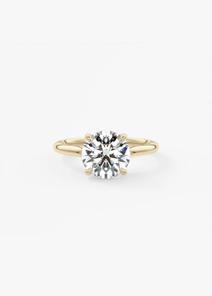 Round Hidden Halo Lab Grown Diamond Engagement Ring
