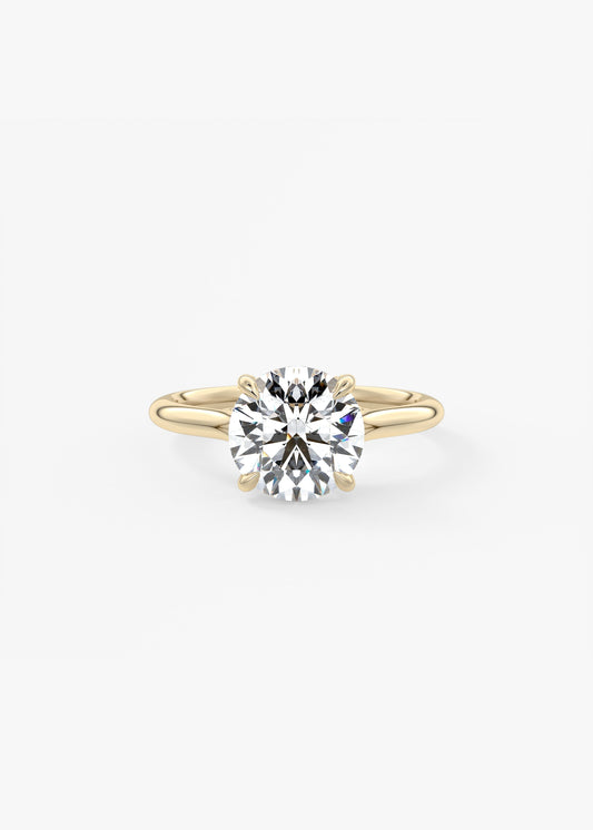 Round Hidden Halo Lab Grown Diamond Engagement Ring