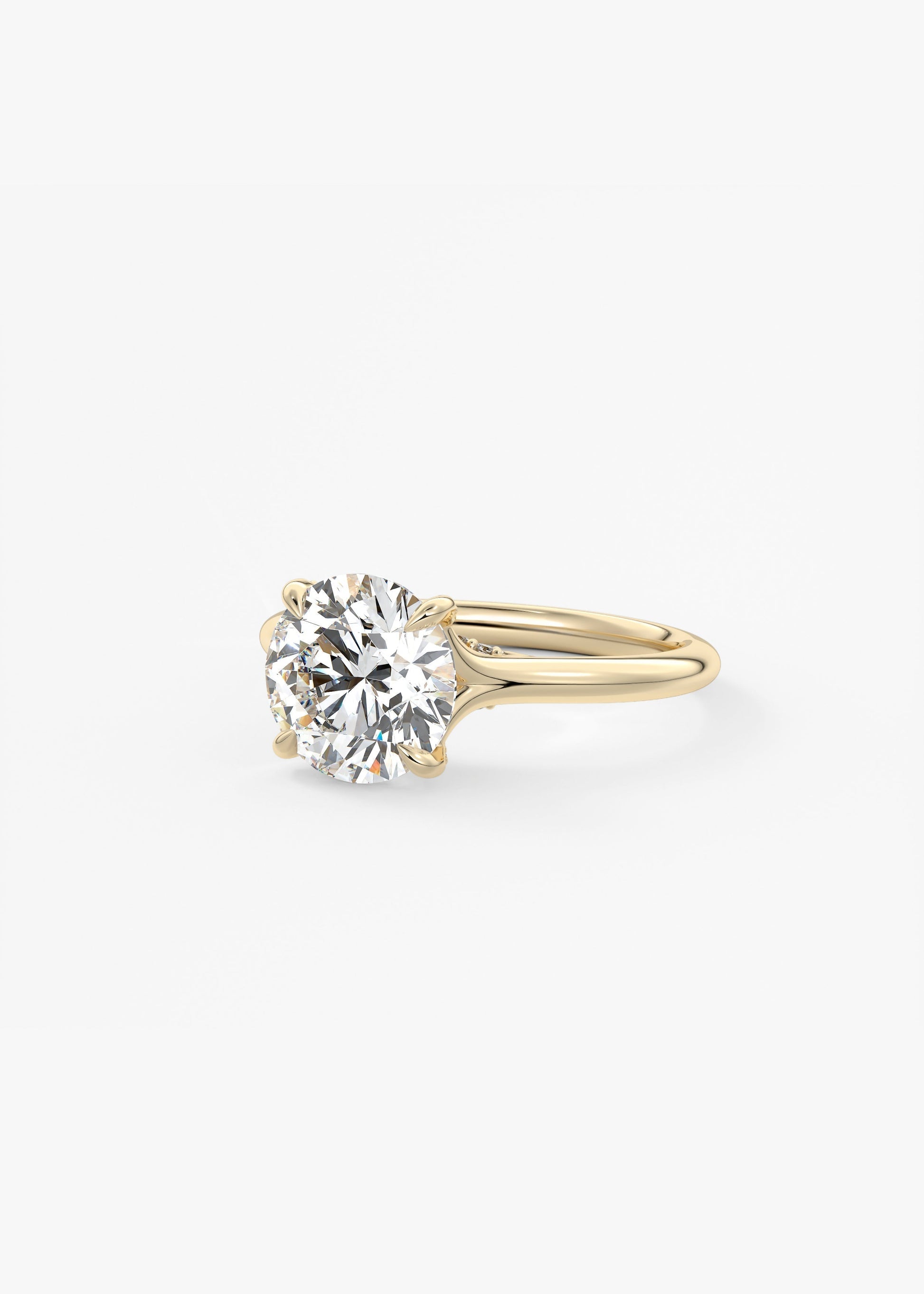 Round Hidden Halo Lab Grown Diamond Engagement Ring