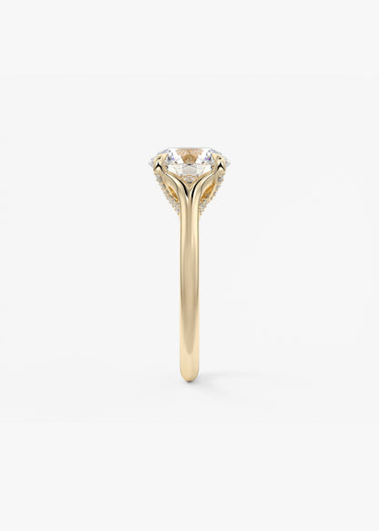 Round Hidden Halo Lab Grown Diamond Engagement Ring